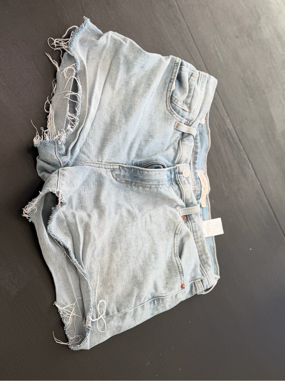 Levi's Light Blue Distressed Denim Shorts